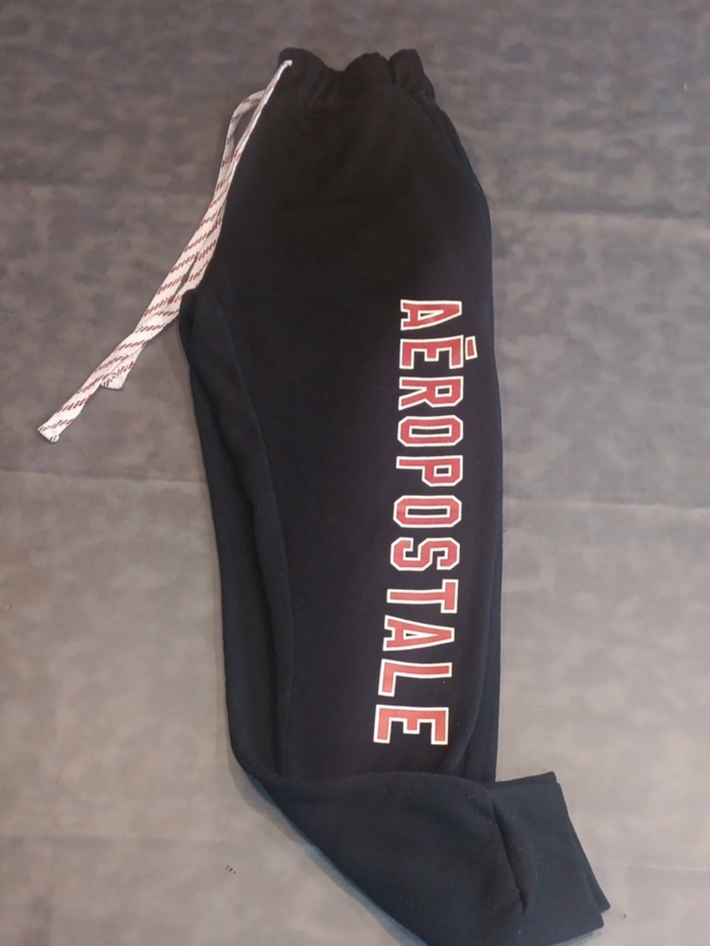Aeropostale Black Joggers with Red & White Logo